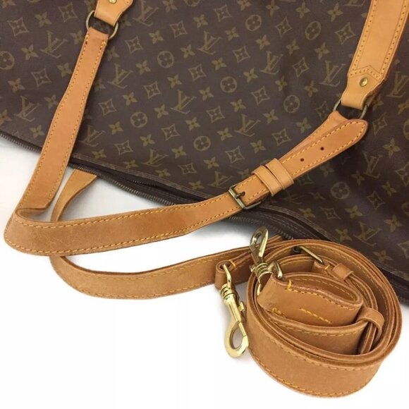 628451AP (S6) Louis Vuitton Travel Bag Sac Polochon Brown Monogram w/Shoulder St - Picture 7 of 12